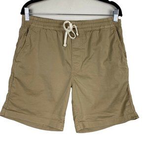 J Crew Mens Stretch Dock Short Size Medium Tan Drawstring